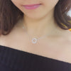 Korean Style Silver Color Crystal Circle Necklaces for Women Statement Christmas Jewelry Kolye Collares 2021