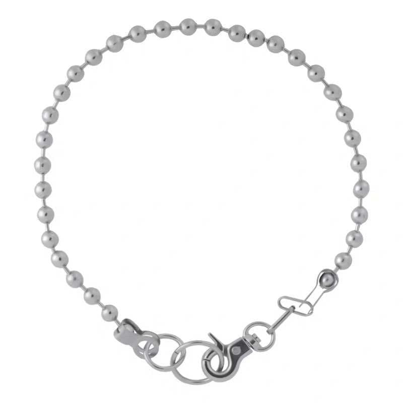 Korean-Style Steel Ball Stitching Chain Necklace Punk Cool Hip-hop Disco Necklace Clavicle Chain