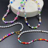 Korean Sweet Colorful Devil's Eye Flower Necklace Acrylic Alien beads Flowers Boho Clavicle Necklaces for Women Girls Jewelry