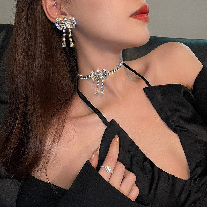 Korean Temperament Butterfly Necklace 2021 Female Light  Niche Design Sense Clavicle Chain Neck Chain Accessories