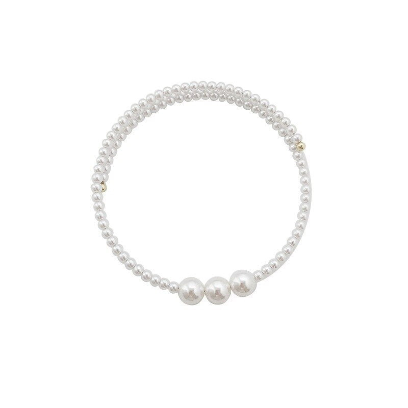 Korean Trendy Style Vintage Pearl Chokers Personality String Beaded Necklace For Women Bohemian Beach Jewelry Clavicle Chain