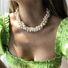 Korean Version Simple Multi Layer Pearl Necklace Of Female Stacking Temperament Retro Exaggerated Clavicle Chain Jewelry
