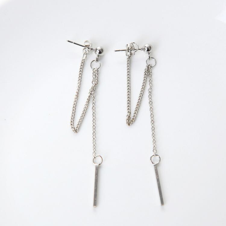 Korean Version Of Jewelry Earrings Tassel Fashion Retro Long Earrings Chain Metal Texture Earrings Wholesale Statement Earrings