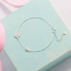 Korean Version Silver Sen-style Literary Cherry Women's Silver 925 Bracelet Student Fashion Simple Pink Crystal Hand Jewelry
