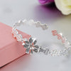 Korean Version The Four-leaf Clover Open Silver 925 Bracelet for Women Fashion National Wind Jewelry Flowers and Plants Trendy