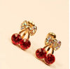 Korean cherry butterfly knot without pierced ear clip female invisible earrings with crystal U clip LM-C269