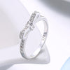 Korean 925 Stamped Silver fine Bowknot crystal Rings For Women size 6/7/8/9  Party Gifts wedding diamond Jewelry