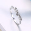 Korean 925 Stamped Silver fine Bowknot crystal Rings For Women size 6/7/8/9  Party Gifts wedding diamond Jewelry