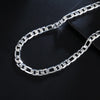 Korean 925 Stamped Silver men 8MM flat geometry chain Necklace for woman party wedding accessories gift classic Jewelry