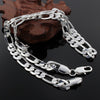 Korean 925 Stamped Silver men 8MM flat geometry chain Necklace for woman party wedding accessories gift classic Jewelry