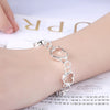 Korean 925 Sterling Silver romantic Love Heart Bracelet necklace earring for women charm wedding Party gift sJewelry set
