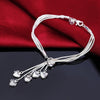Korean 925 Sterling Silver romantic tassels heart Bracelets necklace for Women Gift Party wedding Jewelry set