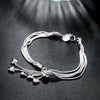 Korean 925 Sterling Silver romantic tassels heart Bracelets necklace for Women Gift Party wedding Jewelry set