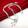 Korean 925 Sterling Silver romantic tassels heart Bracelets necklace for Women Gift Party wedding Jewelry set