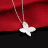 Korean 925 sterling Silver Crystal butterfly pendant necklace earrings ring for women charms Jewelry sets Party Gifts