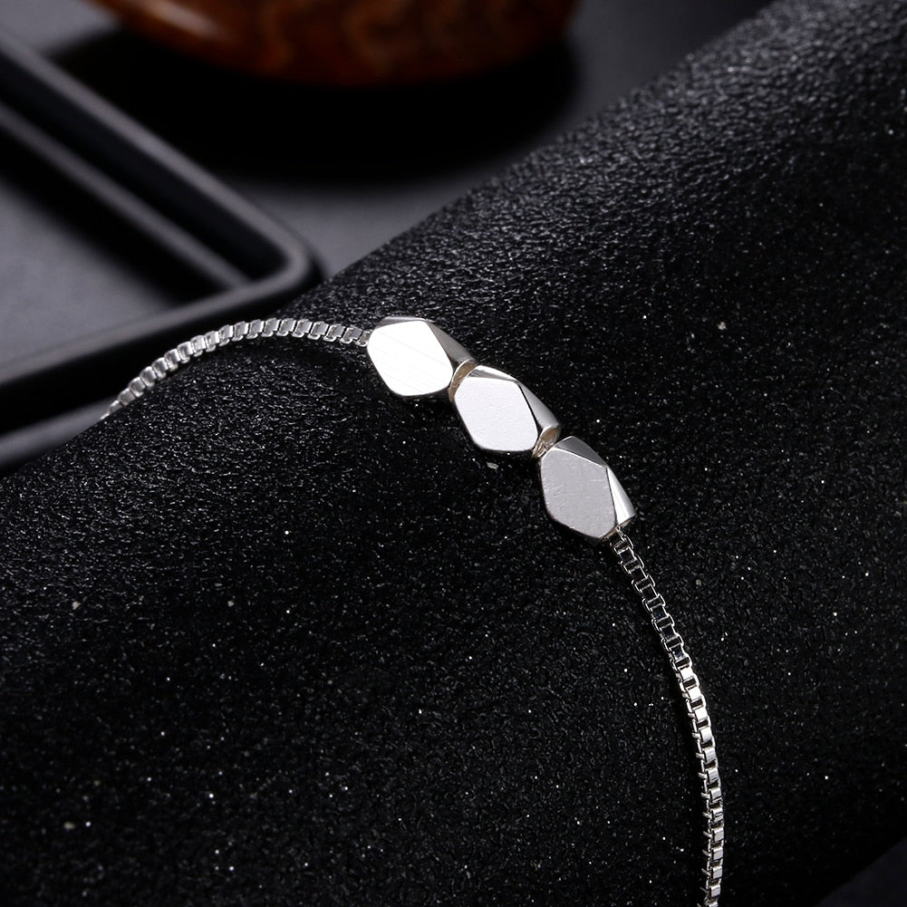 Korean 925 sterling Silver box chain bracelets neckalce for women Party wedding accessories jewelry sets Couple gifts