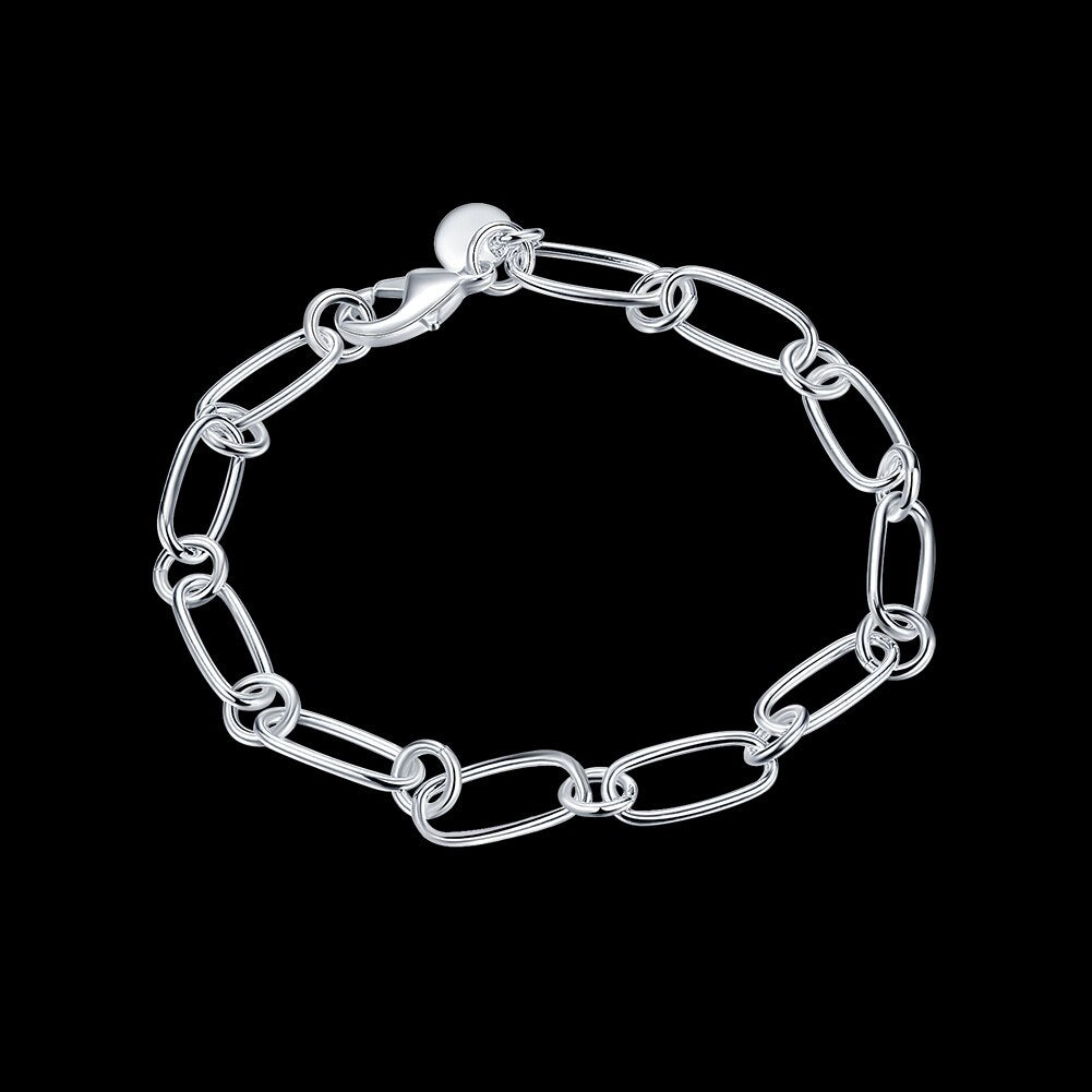 Korean 925 sterling silver Bracelets charms circle chain for woman men classic Wedding party Gifts fine designer Jewelry