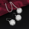 Korean Fireworks Pendant necklace earring 925 Sterling Silver Jewelry set for women streetwear Party wedding Gifts