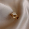 Korean jewelry high-end exquisite copper inlaid zircon geometric ring elegant temperament women's index finger open ring