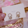 Korean 925 silver needle jewelry exquisite small round crystal 14K real gold earrings elegant women's daily earrings