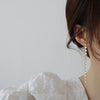 Korean jewelry 14K real gold plated copper inlaid AAA zircon earrings  long shiny wedding prom earrings