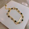 Korean jewelry, exquisite dark green beads double-layer bracelet, elegant student girlfriends women's daily bracelet