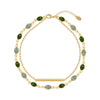 Korean jewelry, exquisite dark green beads double-layer bracelet, elegant student girlfriends women's daily bracelet