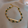 Korean jewelry, exquisite dark green beads double-layer bracelet, elegant student girlfriends women's daily bracelet