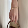 Korean jewelry, exquisite dark green beads double-layer bracelet, elegant student girlfriends women's daily bracelet