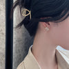 Korean jewelry exquisite inlaid zircon 14K real gold earrings C-style style temperament women's prom party earrings