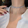 Korean  selling  jewelry, copper inlaid zircon,  shiny necklace sexy ladies party necklace