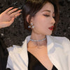 Korean  selling  jewelry, copper inlaid zircon,  shiny necklace sexy ladies party necklace