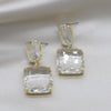 Korean selling jewelry double square crystal earrings four colors simple temperament female daily earrings