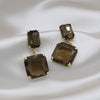 Korean selling jewelry double square crystal earrings four colors simple temperament female daily earrings