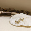 Korean selling jewelry, exquisite and small double half round earrings elegant women's everyday all-match earrings