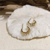 Korean selling jewelry, exquisite and small double half round earrings elegant women's everyday all-match earrings