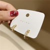 Korean selling jewelry, exquisite and small double half round earrings elegant women's everyday all-match earrings