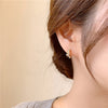 Korean selling jewelry, exquisite and small double half round earrings elegant women's everyday all-match earrings