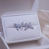 Korean selling jewelry  shiny copper inlaid zircon open butterfly female open prom ring