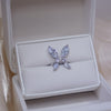 Korean selling jewelry  shiny copper inlaid zircon open butterfly female open prom ring