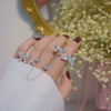 Korean selling jewelry  shiny copper inlaid zircon open butterfly female open prom ring