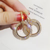 Korean selling jewelry  shiny crystal triangle pendant earrings elegant sexy women's prom party accessories