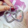 Korean selling jewelry  shiny crystal triangle pendant earrings elegant sexy women's prom party accessories