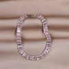 Korean selling jewelry  shiny pink white zircon bracelet simple women's daily accessories