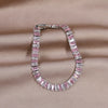 Korean selling jewelry  shiny pink white zircon bracelet simple women's daily accessories