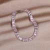 Korean selling jewelry  shiny pink white zircon bracelet simple women's daily accessories