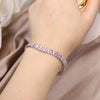 Korean selling jewelry  shiny pink white zircon bracelet simple women's daily accessories