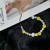 Korean irregular Imitation Pearl Choker Necklace For Women Cute Sweet Girls Necklace Smile Face Beads Necklace Jewelry