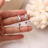 Korean design jewelry creative copper inlaid zircon tulip flower earrings elegant female dangle earrings