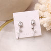Korean design jewelry creative copper inlaid zircon tulip flower earrings elegant female dangle earrings